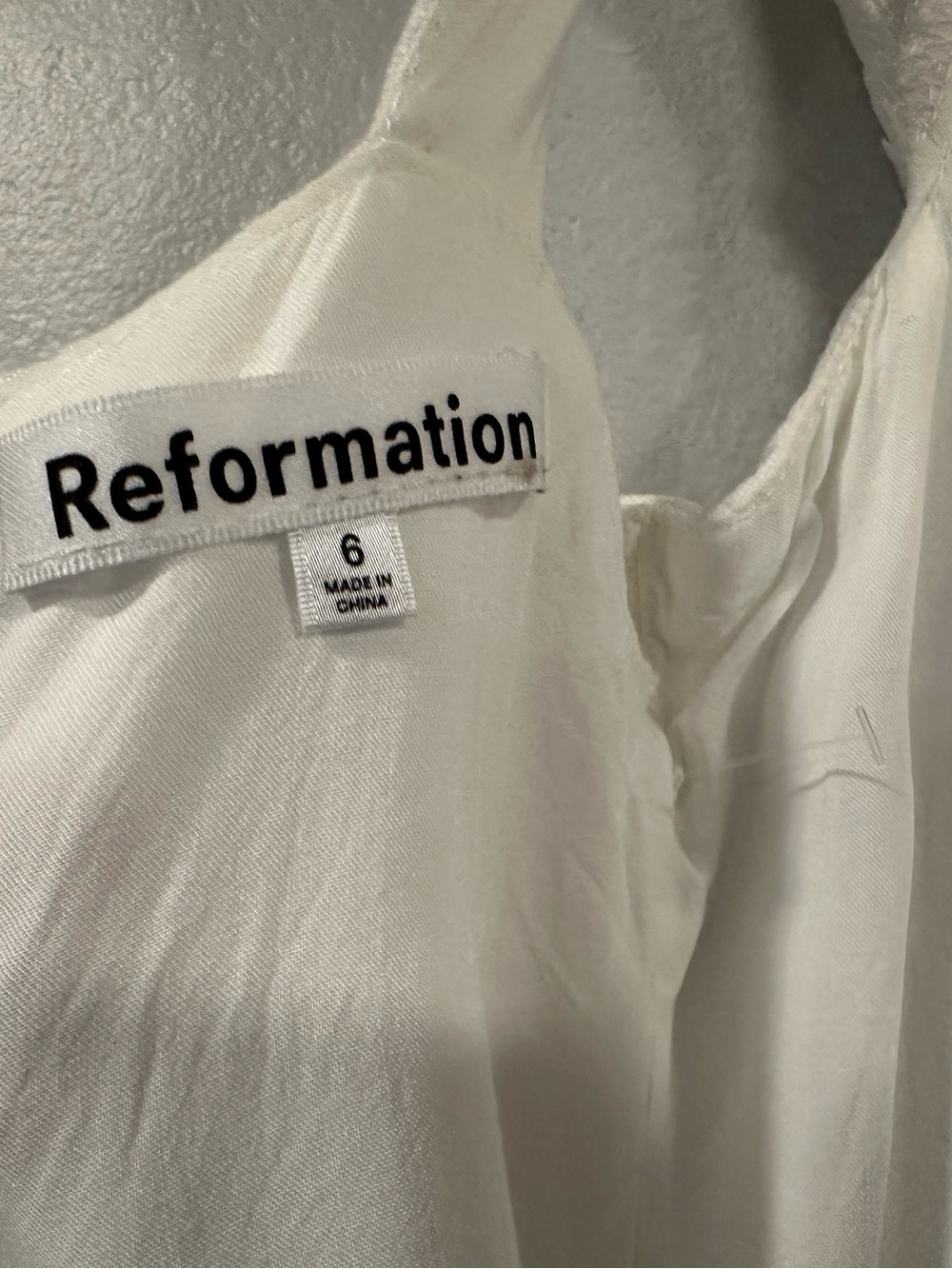 Reformation Oaklyn Linen Dress Cap Sleeve White Sz 6 - Picture 6 of 8